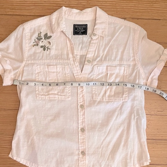 Abercrombie & Fitch light pink floral embroidered top Sz XS - Picture 4 of 9